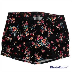 Torrid | Black Floral Chino Shorts Womens 16